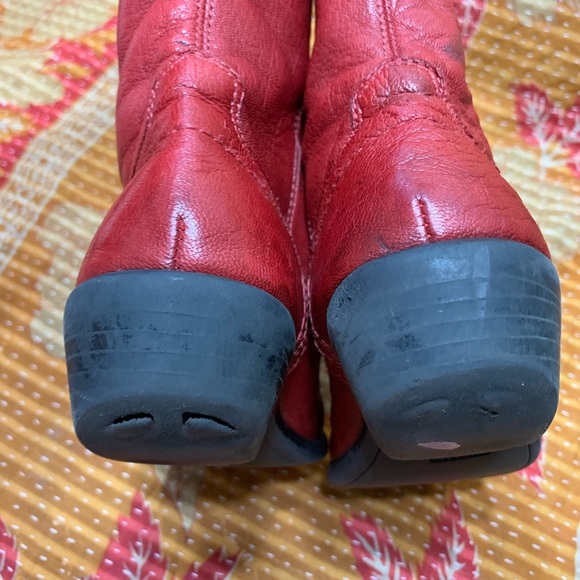 Frye Carson Pull on Red Cowboy Boots toddler Sz 11 - Picture 7 of 8